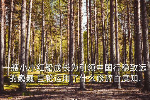一艘小小紅船成長為引領中國行穩(wěn)致遠的巍巍 巨輪運用了什么修辭百度知...