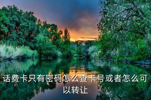 話(huà)費(fèi)卡只有密碼怎么查卡號(hào)或者怎么可以轉(zhuǎn)讓