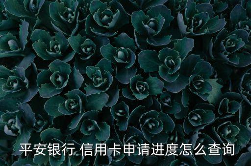  平安銀行 信用卡申請(qǐng)進(jìn)度怎么查詢(xún)