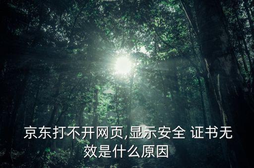  京東打不開(kāi)網(wǎng)頁(yè),顯示安全 證書無(wú)效是什么原因