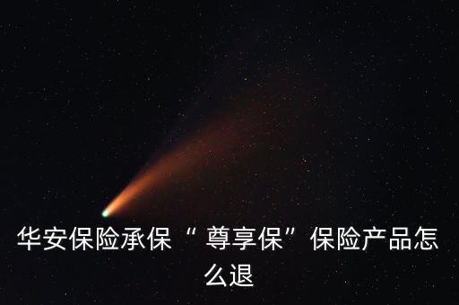 華安保險承?！?尊享?！北ｋU產(chǎn)品怎么退