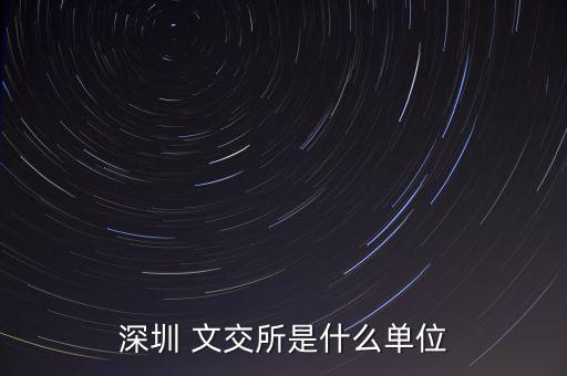 深圳 文交所是什么單位