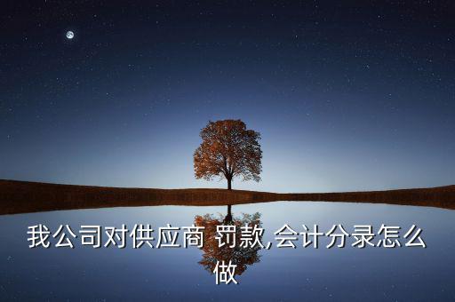 我公司對供應(yīng)商 罰款,會計分錄怎么做
