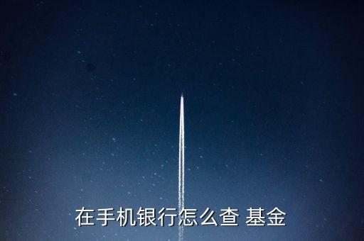 在手機銀行怎么查 基金