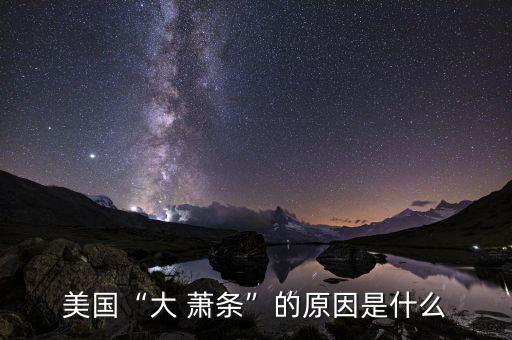 美國“大 蕭條”的原因是什么