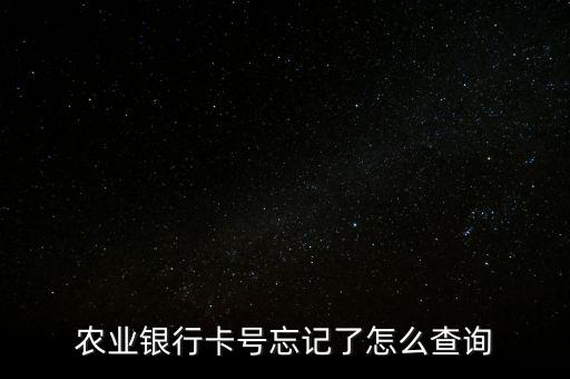 農(nóng)業(yè)銀行卡號忘記了怎么查詢