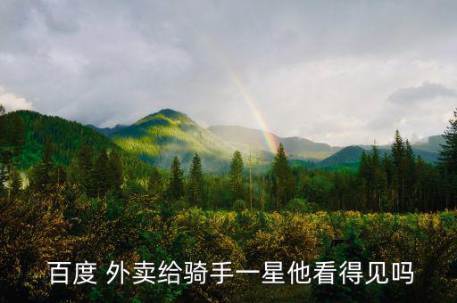  百度 外賣(mài)給騎手一星他看得見(jiàn)嗎