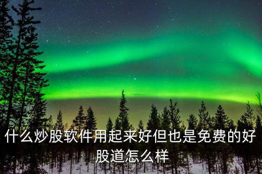 什么炒股軟件用起來好但也是免費的好 股道怎么樣