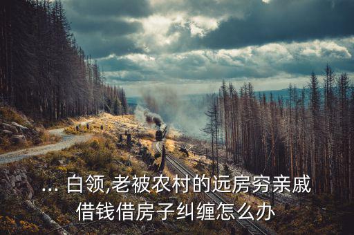 ... 白領,老被農(nóng)村的遠房窮親戚借錢借房子糾纏怎么辦