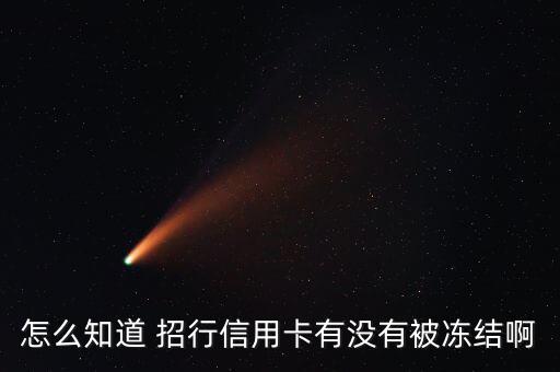 怎么知道 招行信用卡有沒有被凍結啊