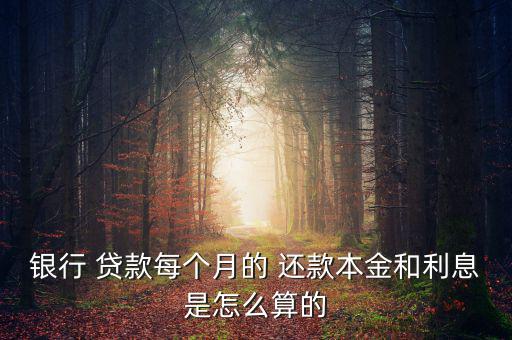 銀行 貸款每個(gè)月的 還款本金和利息是怎么算的