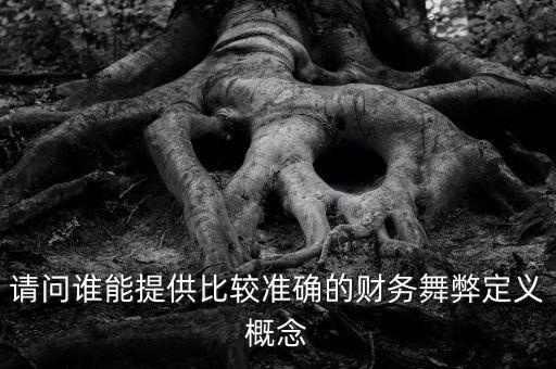 請問誰能提供比較準確的財務舞弊定義概念
