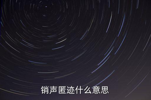 銷(xiāo)聲匿跡什么意思