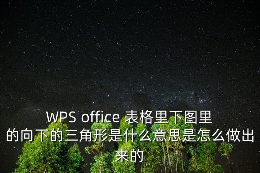 WPS office 表格里下圖里的向下的三角形是什么意思是怎么做出來(lái)的