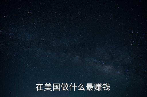 在美國做什么最賺錢