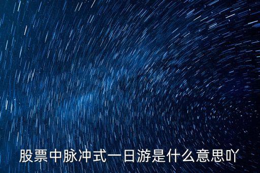 股票一日游是什么意思，股票中脈沖式一日游是什么意思吖