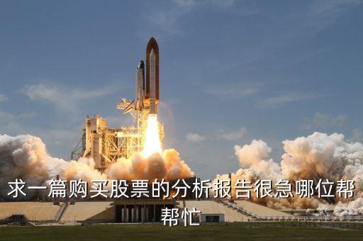 求一篇購(gòu)買股票的分析報(bào)告很急哪位幫幫忙