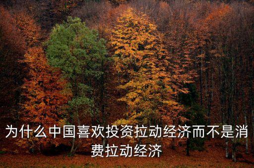 為什么中國喜歡投資拉動經(jīng)濟(jì)而不是消費(fèi)拉動經(jīng)濟(jì)