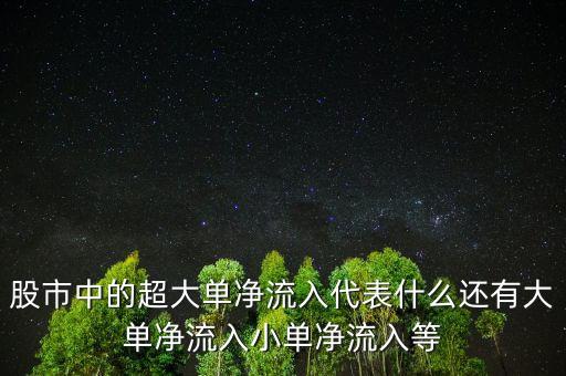大單凈流入說(shuō)明什么，股市中的超大單凈流入代表什么還有大單凈流入小單凈流入等