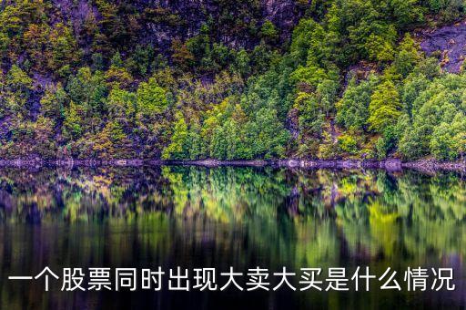 一個(gè)股票同時(shí)出現(xiàn)大賣大買是什么情況