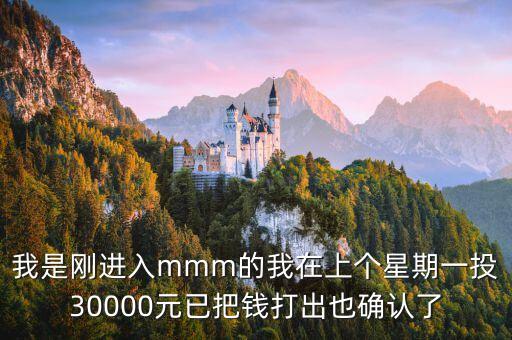 我是剛進(jìn)入mmm的我在上個(gè)星期一投30000元已把錢(qián)打出也確認(rèn)了