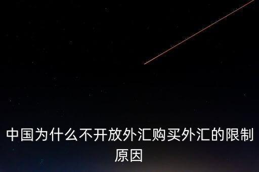 中國為什么不開放外匯購買外匯的限制原因
