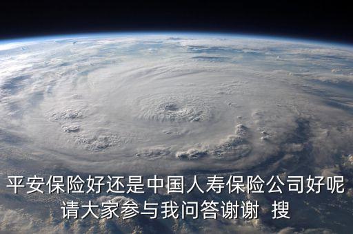 平安保險好還是中國人壽保險公司好呢請大家參與我問答謝謝  搜