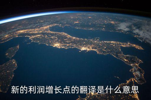 新的利潤(rùn)增長(zhǎng)點(diǎn)的翻譯是什么意思