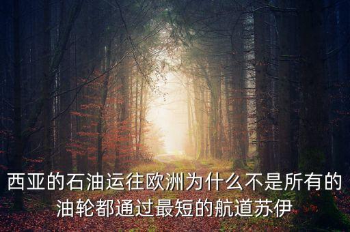 西亞的石油運往歐洲為什么不是所有的油輪都通過最短的航道蘇伊