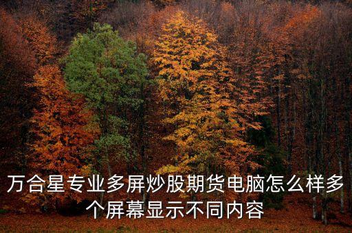 萬合星炒股機(jī)用的什么配置，專門用來炒股票的電腦是什么樣的呢跟普通的電腦有什么區(qū)別  搜
