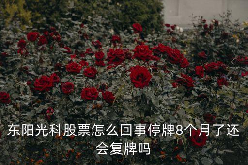 東陽光科股票怎么回事停牌8個月了還會復牌嗎
