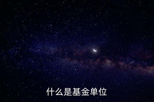 基金的單位是什么，什么是基金單位