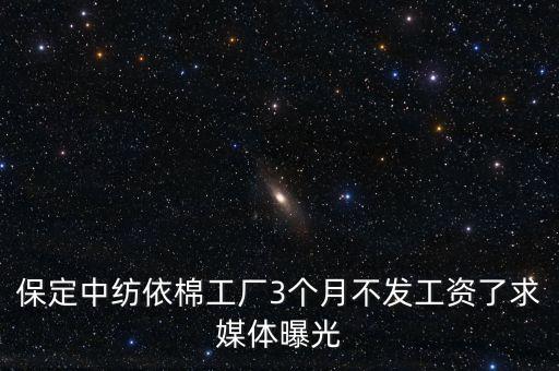 保定中紡依棉工廠3個月不發(fā)工資了求媒體曝光
