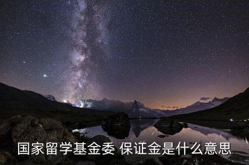 國家留學(xué)基金委 保證金是什么意思