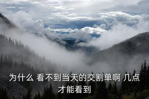 為什么 看不到當天的交割單啊 幾點才能看到