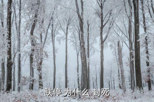 為什么跌停不封死，跌停 為什么 封死