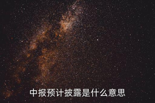 中報預計披露是什么意思
