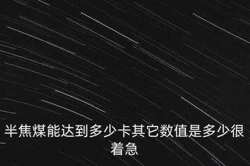 半焦煤能達(dá)到多少卡其它數(shù)值是多少很著急