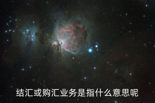 結(jié)匯或購匯業(yè)務(wù)是指什么意思呢