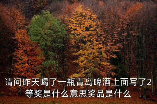 請(qǐng)問昨天喝了一瓶青島啤酒上面寫了2等獎(jiǎng)是什么意思獎(jiǎng)品是什么