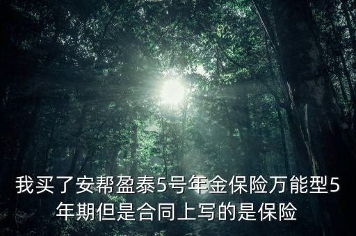我買了安幫盈泰5號年金保險(xiǎn)萬能型5年期但是合同上寫的是保險(xiǎn)