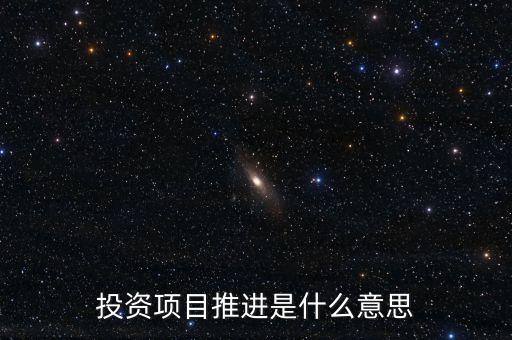 投資項(xiàng)目推進(jìn)是什么意思