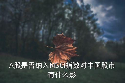 加入明晟指數(shù)有什么用，中國A股納入明晟會有什么影響