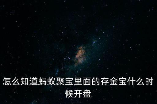 存金寶黃金什么時(shí)候看i盤，怎么知道螞蟻聚寶里面的存金寶什么時(shí)候開(kāi)盤