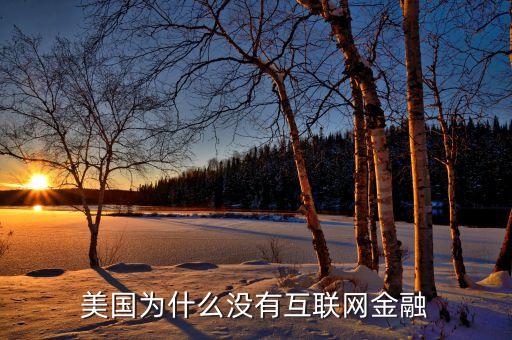 美國(guó)為什么沒(méi)有互聯(lián)網(wǎng)金融