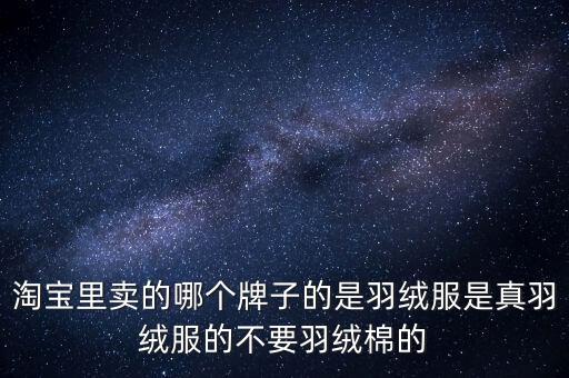 淘寶里賣的哪個(gè)牌子的是羽絨服是真羽絨服的不要羽絨棉的