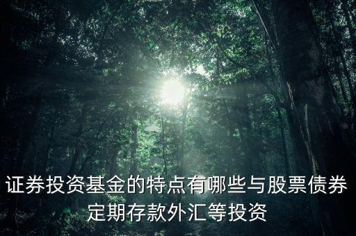 證券投資基金的特點(diǎn)有哪些與股票債券定期存款外匯等投資