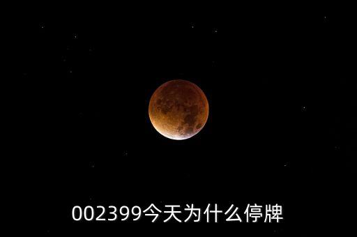 中京電子為什么停牌，002399今天為什么停牌
