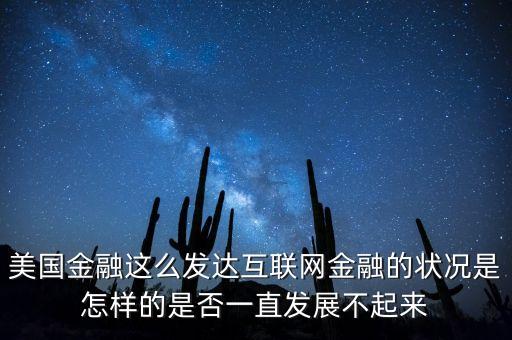 美國(guó)金融這么發(fā)達(dá)互聯(lián)網(wǎng)金融的狀況是怎樣的是否一直發(fā)展不起來(lái)