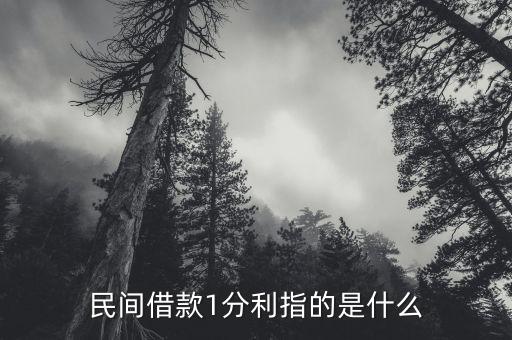 一分利指的是什么，一分利是什么意思